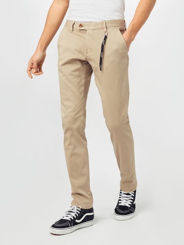 Regular Pantalon chino 'Code' STRELLSON en beige : devant