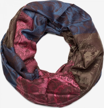 styleBREAKER Loop scarf 'Loop mit Hibiskus Blüten und Paisley Muster' in Blue: front
