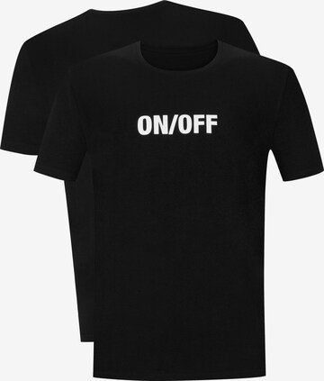 CHEERIO* - Camisa 'ON OFF' em preto: frente