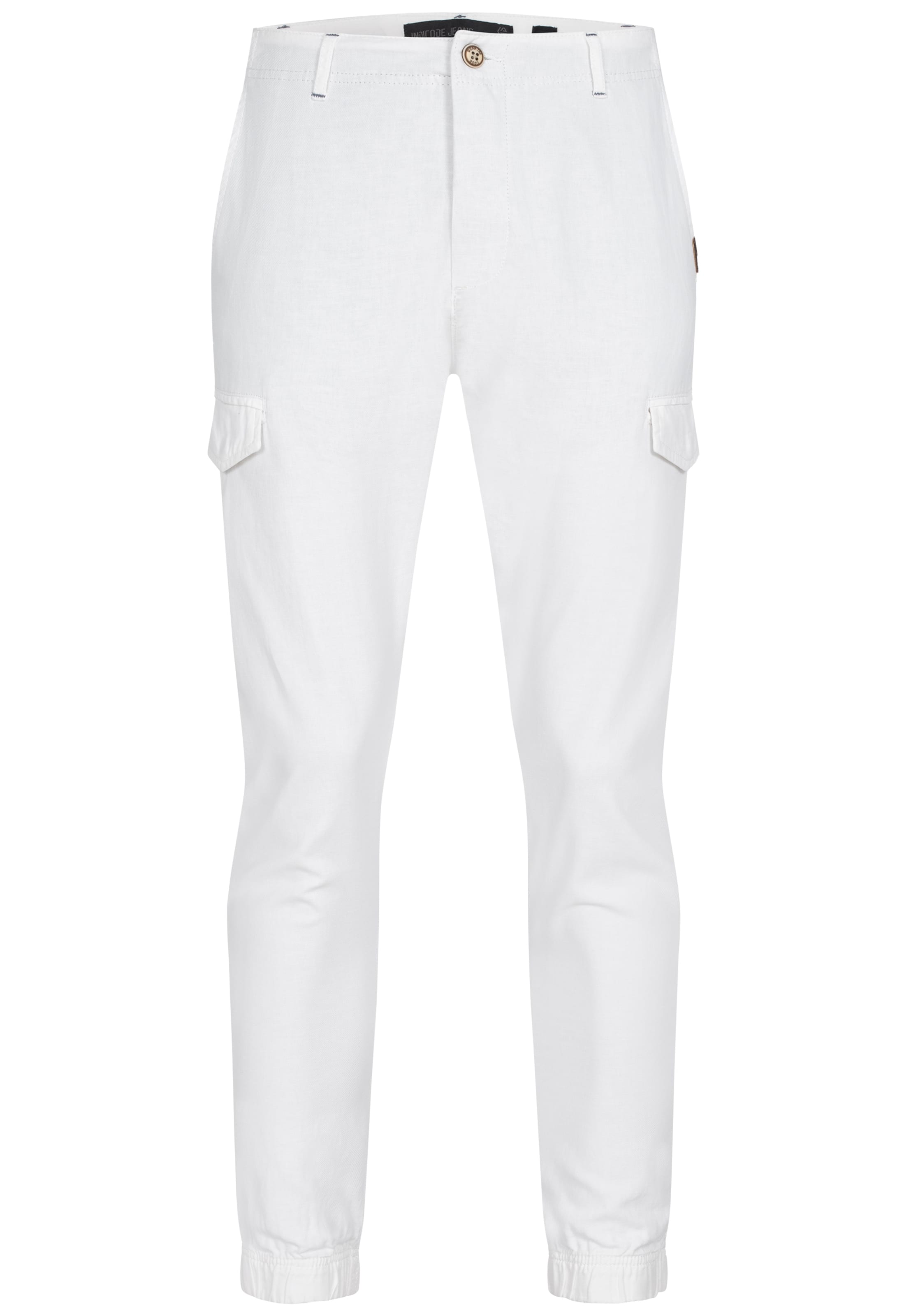INDICODE JEANS Chino trousers 'Booth' in White: front
