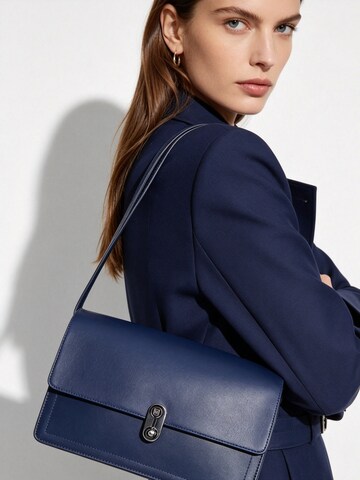 Borsa a spalla 'Borsa a Spalla Donna Bruno Magli Carol Flap Eco-Pelle Twist Lock' di Bruno Magli in blu