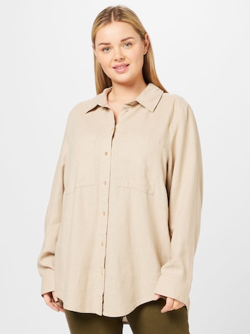 ONLY Carmakoma Bluse 'Caro' in Beige: predná strana