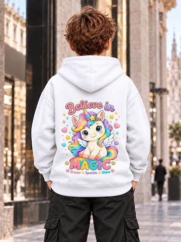 LUNØIR Studio Sweatshirt 'Believe in Magic'‌‌‌‌‌‌‌ in Weiß