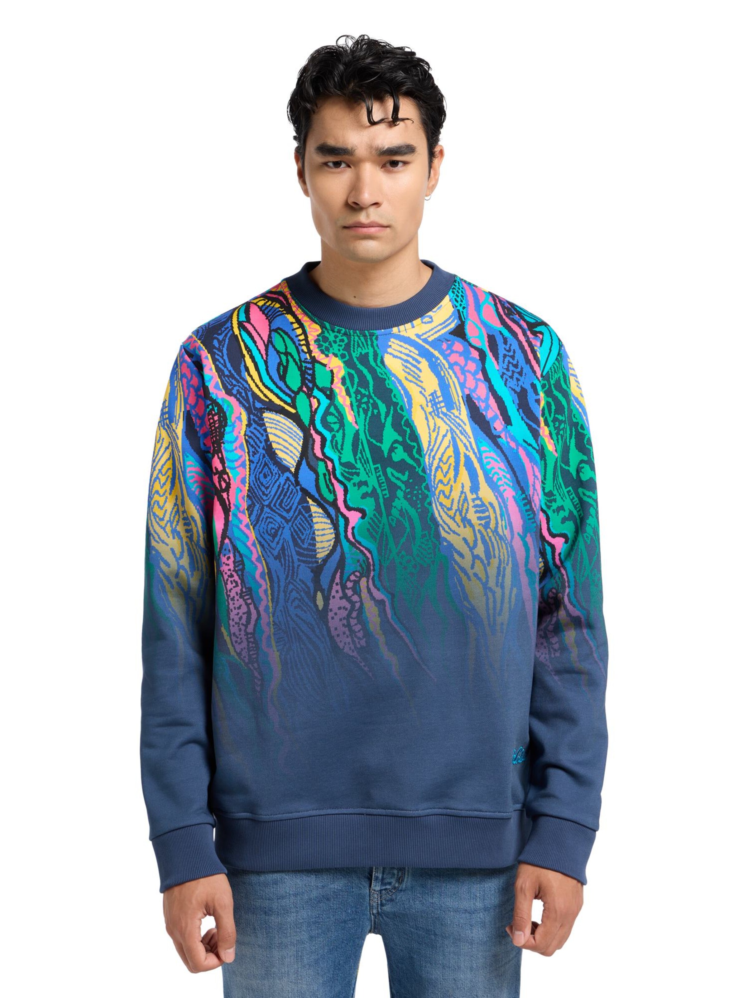 Sweat-shirt ' Di Spigno ' Carlo Colucci en bleu : devant