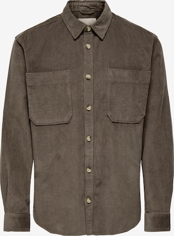 Camicia 'ONSALp' di Only & Sons in marrone: frontale