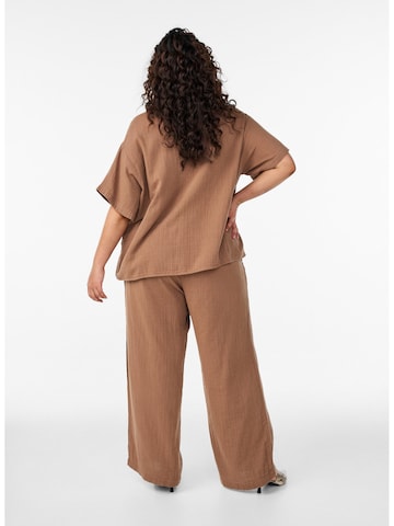 Zizzi Široký strih Nohavice 'Vvivu' - Hnedá