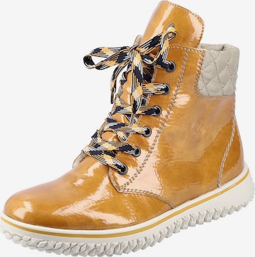 Rieker Lace-Up Ankle Boots in Yellow: front