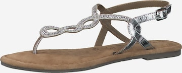 TAMARIS T-Bar Sandals in Silver: front