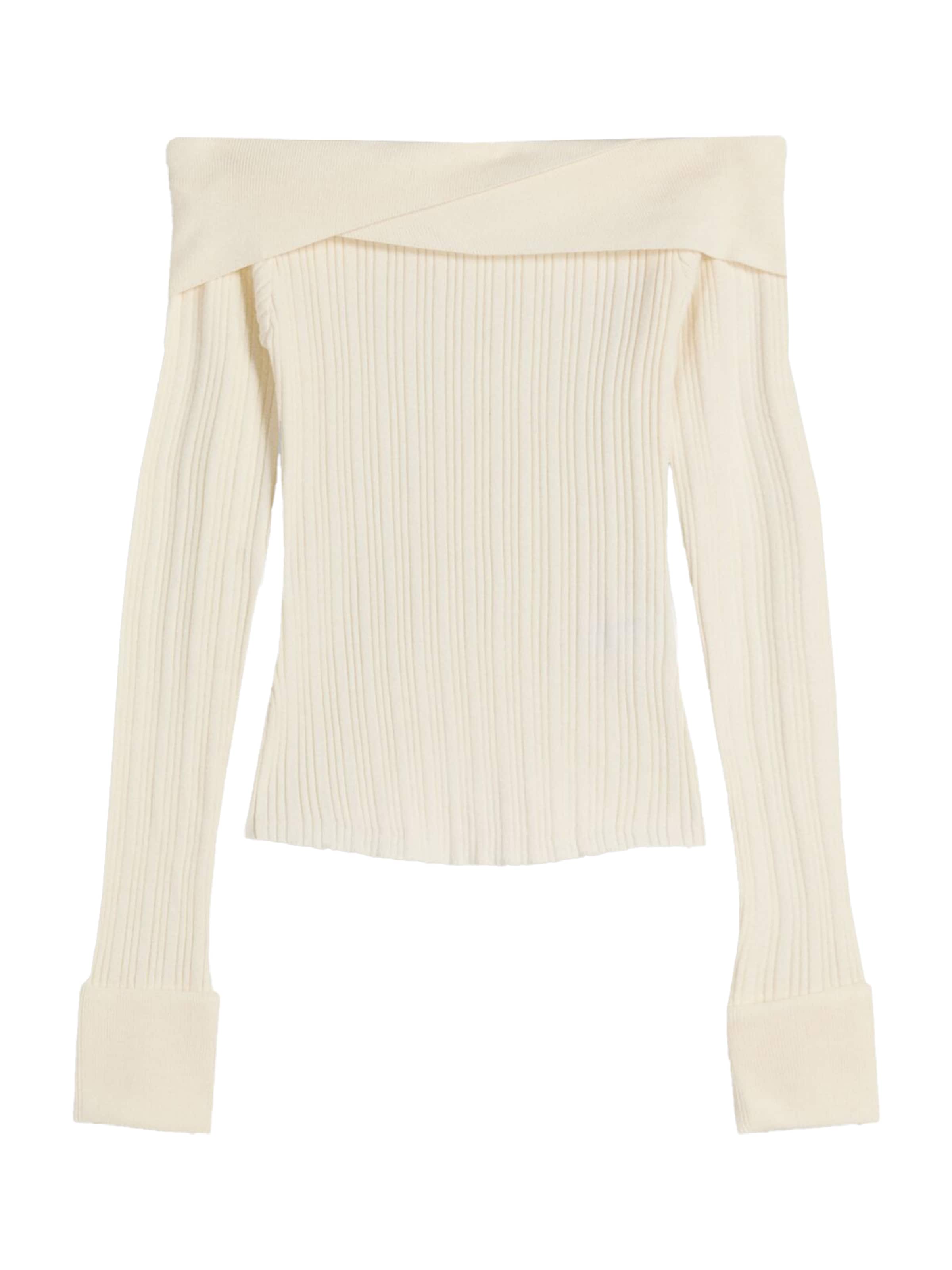 Bershka Sweater in Beige: front