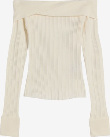 Pull-over Bershka en beige : devant