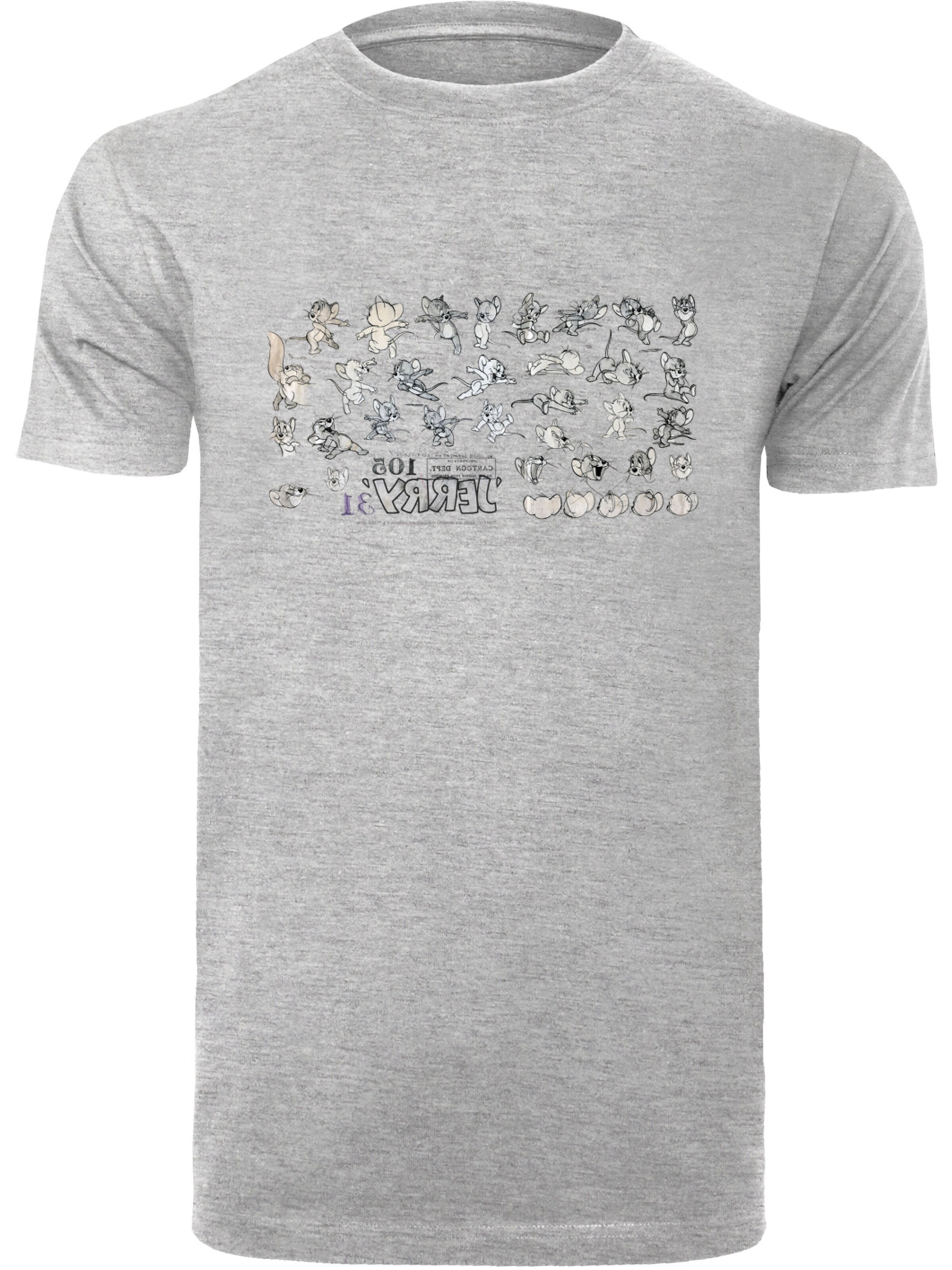 F4NT4STIC Shirt 'Tom und Jerry Cartoon Dept Jerry' in Grey: front