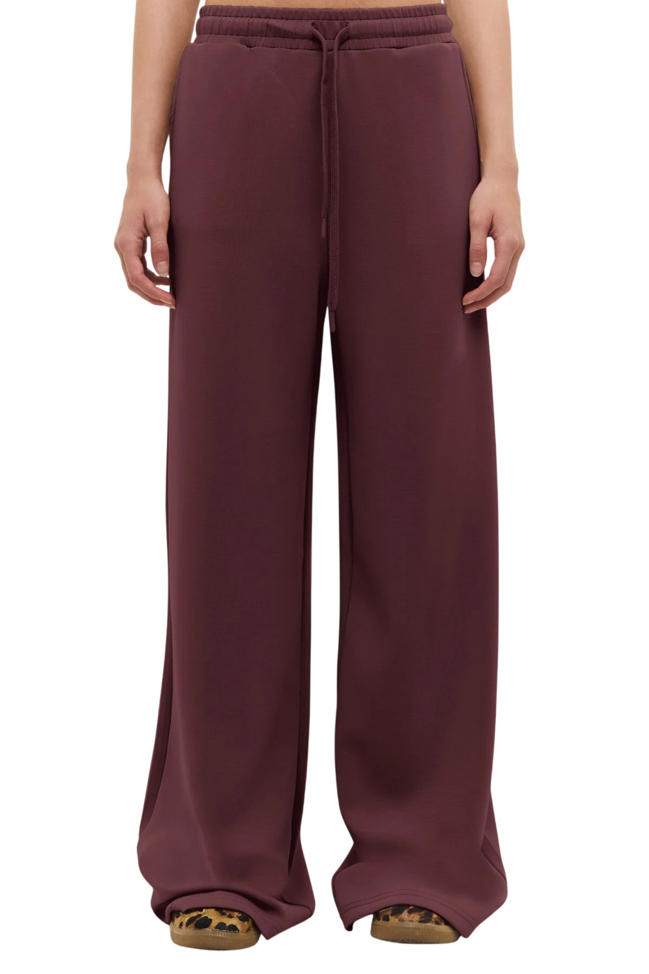 No Matter What Wide leg Broek in Rood: voorkant