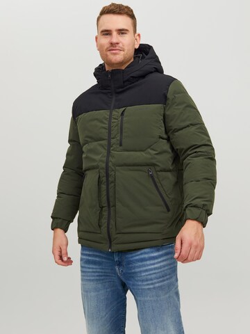 Jack & Jones Plus Winter Jacket 'OTTO' in Green: front