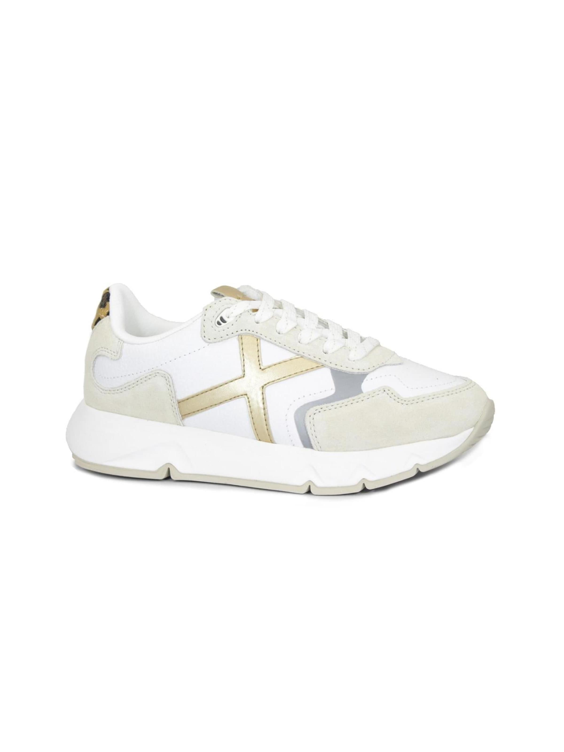 Sneaker bassa 'MUNICH 4191005 05 MAMBA bianco beige scarpe donna sneakers lacci pelle' di MUNICH in bianco: frontale