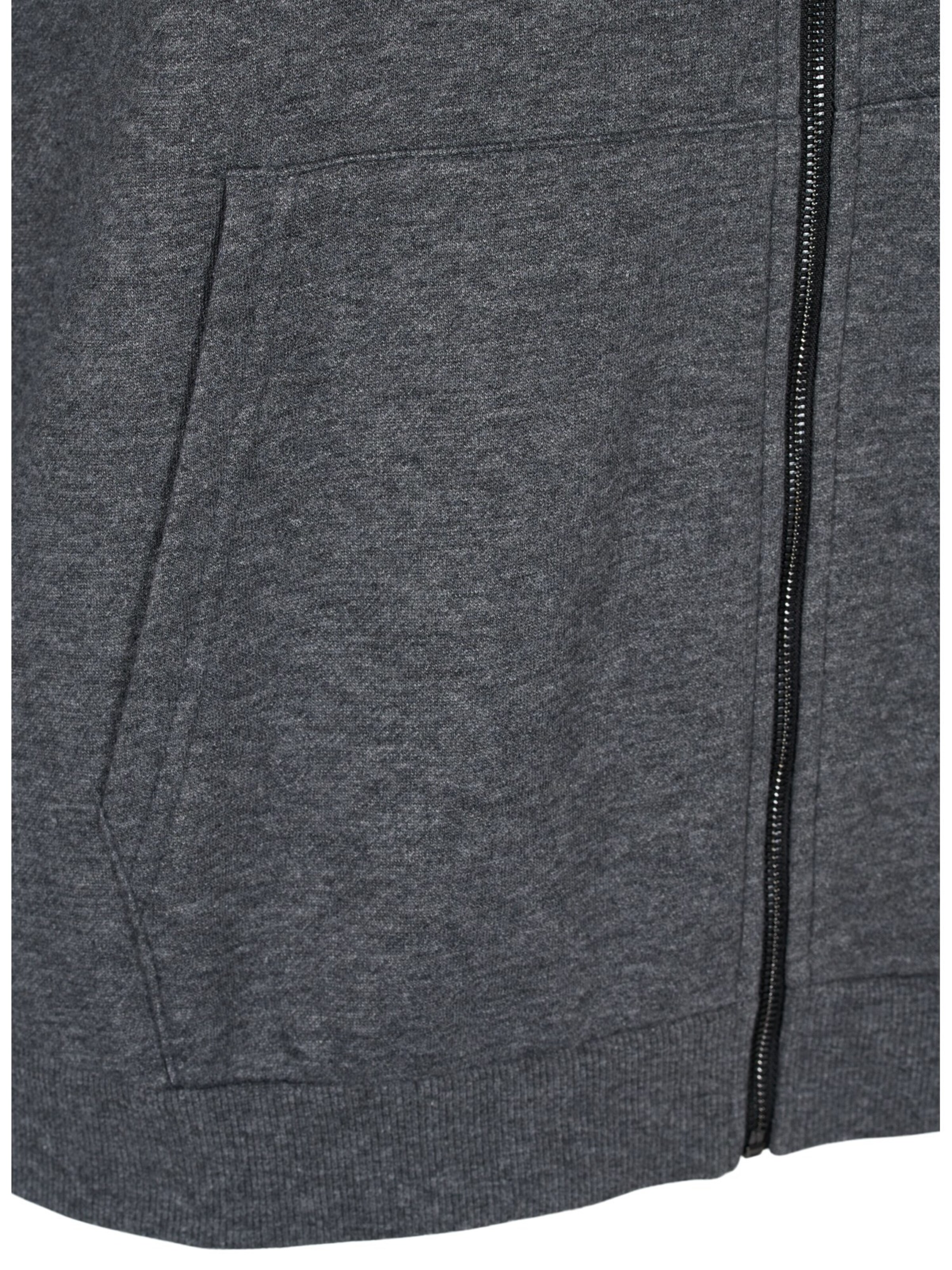 Frauen Sweat Active by Zizzi Sweatjacke 'ATEXT' in Dunkelgrau - NQ49780 Frauen Sweat Active by Zizzi Sweatjacke 'ATEXT' in Dunkelgrau - NQ49780