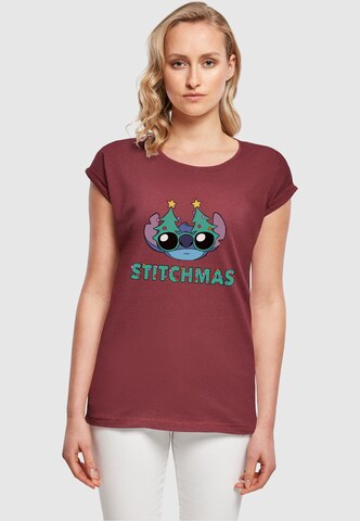 T-shirt 'Lilo And Stitch - Stitchmas Glasses' ABSOLUTE CULT en rouge : devant