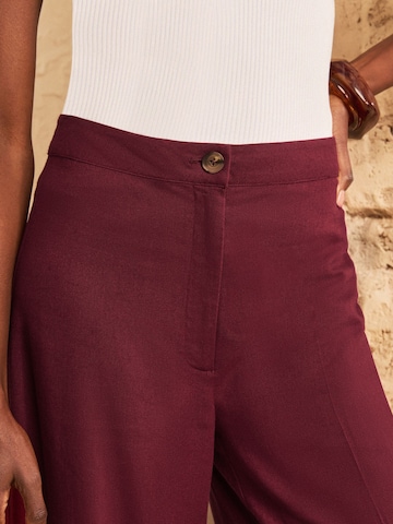 love & roses - Pierna ancha Pantalón de pinzas en rojo