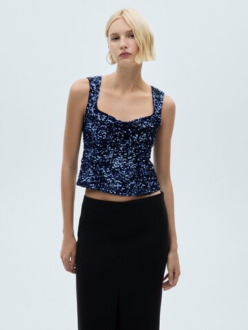 MANGO Top 'XSAGI' in Blauw: voorkant