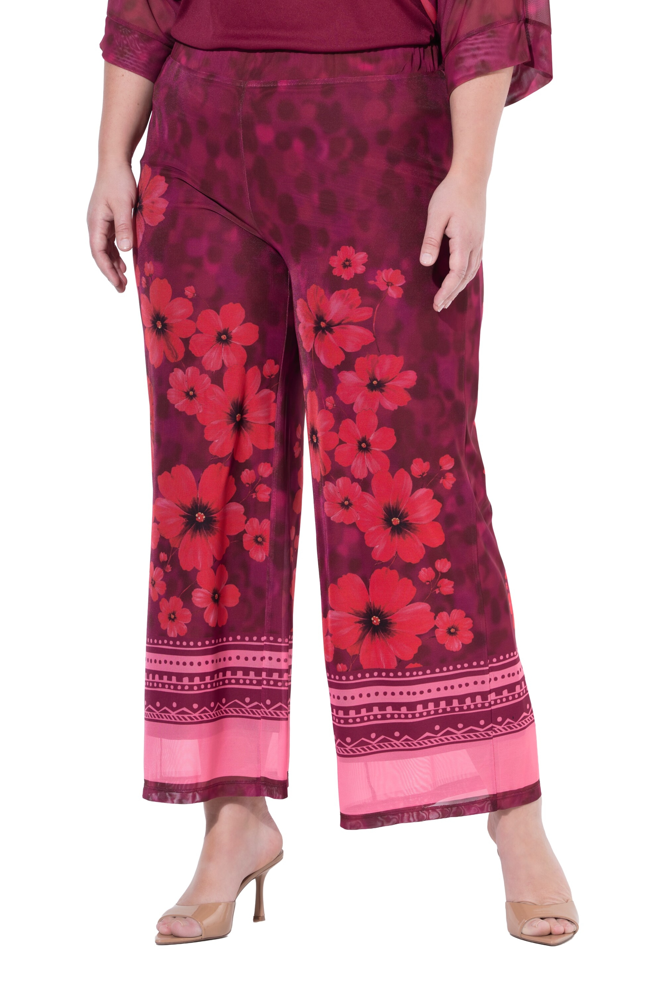 MIAMODA Loose fit Trousers in Red: front