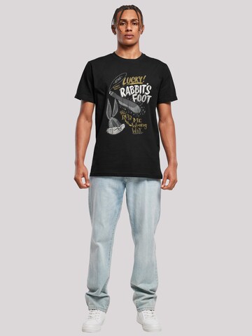 F4NT4STIC Shirt 'Looney Tunes Bugs Bunny Rub Me The Wrong Way' in Black