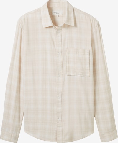 Marškiniai iš TOM TAILOR DENIM, spalva – gelsvai pilka spalva / balta, Prekių apžvalga