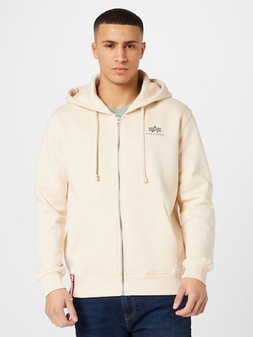 Giacca di felpa di ALPHA INDUSTRIES in bianco: frontale