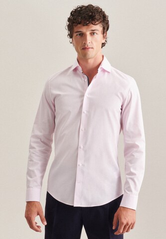 Coupe slim Chemise business SEIDENSTICKER en rose : devant