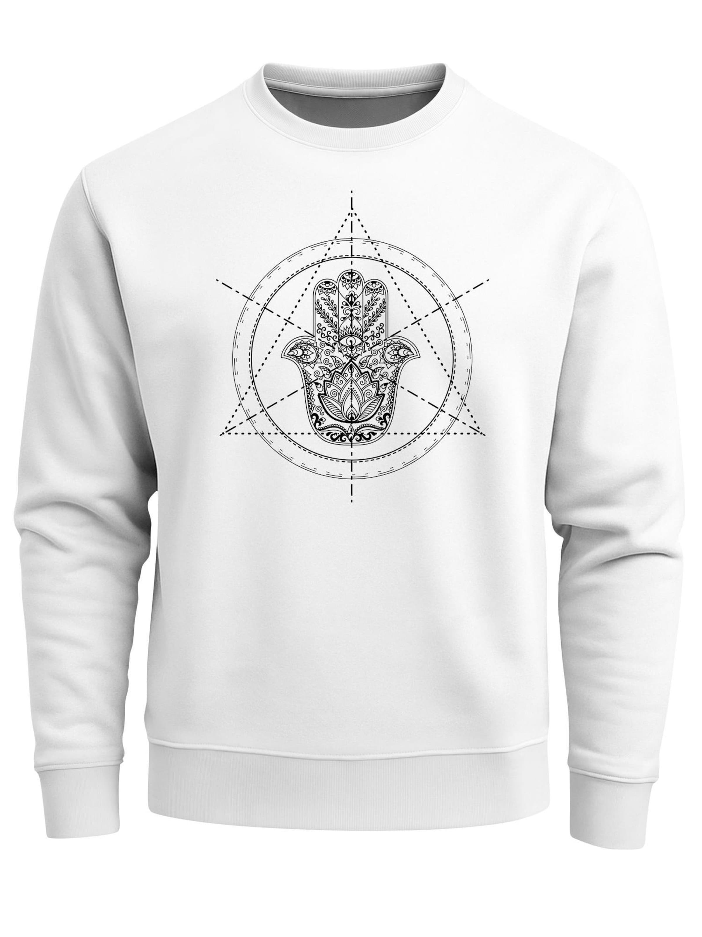 Neverless Sweatshirt 'Hamsa Hand'‌‌‌‌ in Weiß: Vorderseite