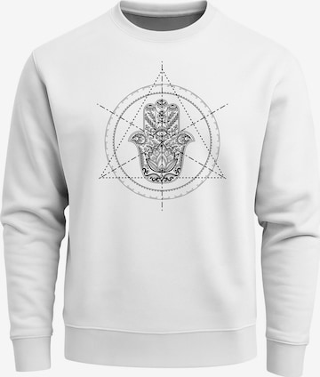 Neverless Sweatshirt 'Hamsa Hand' in Weiß: Vorderseite