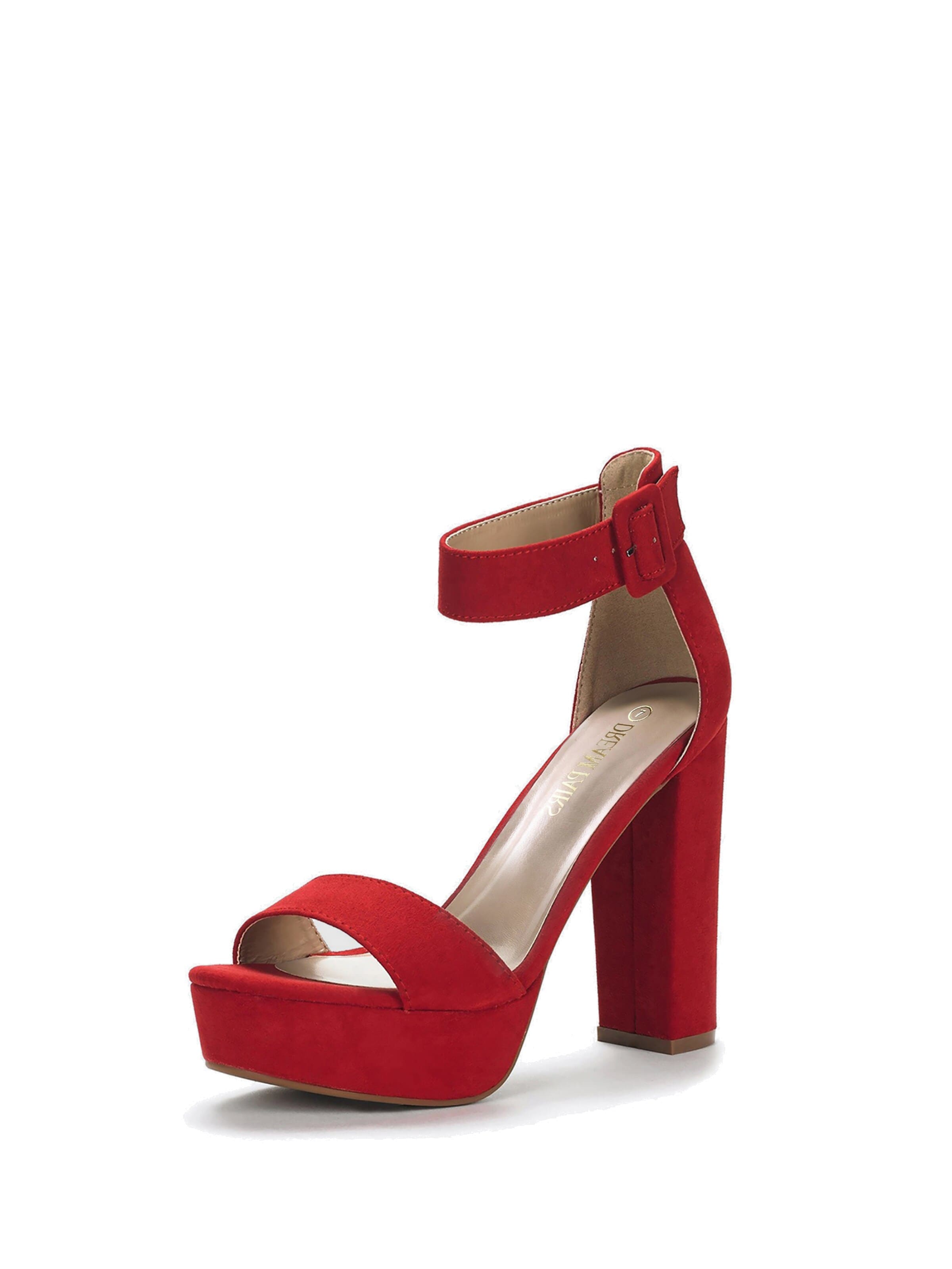 Dream Pairs Strap Sandals in Red: front
