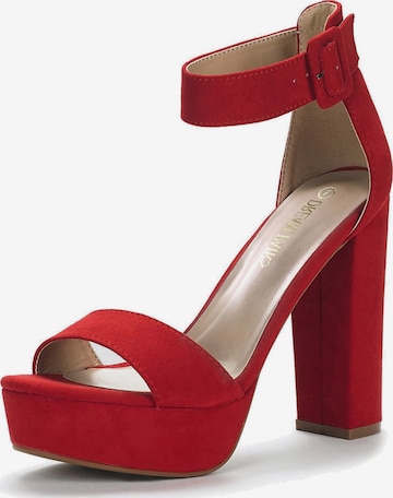 Dream Pairs Strap Sandals in Red: front