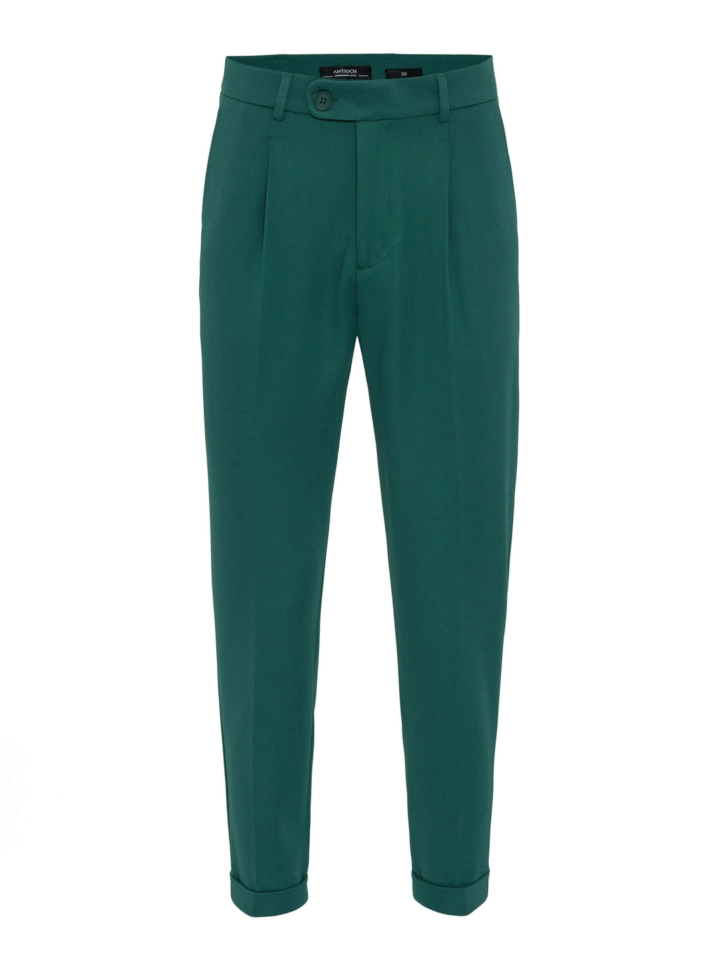Antioch Slimfit Kalhoty – zelená: přední strana