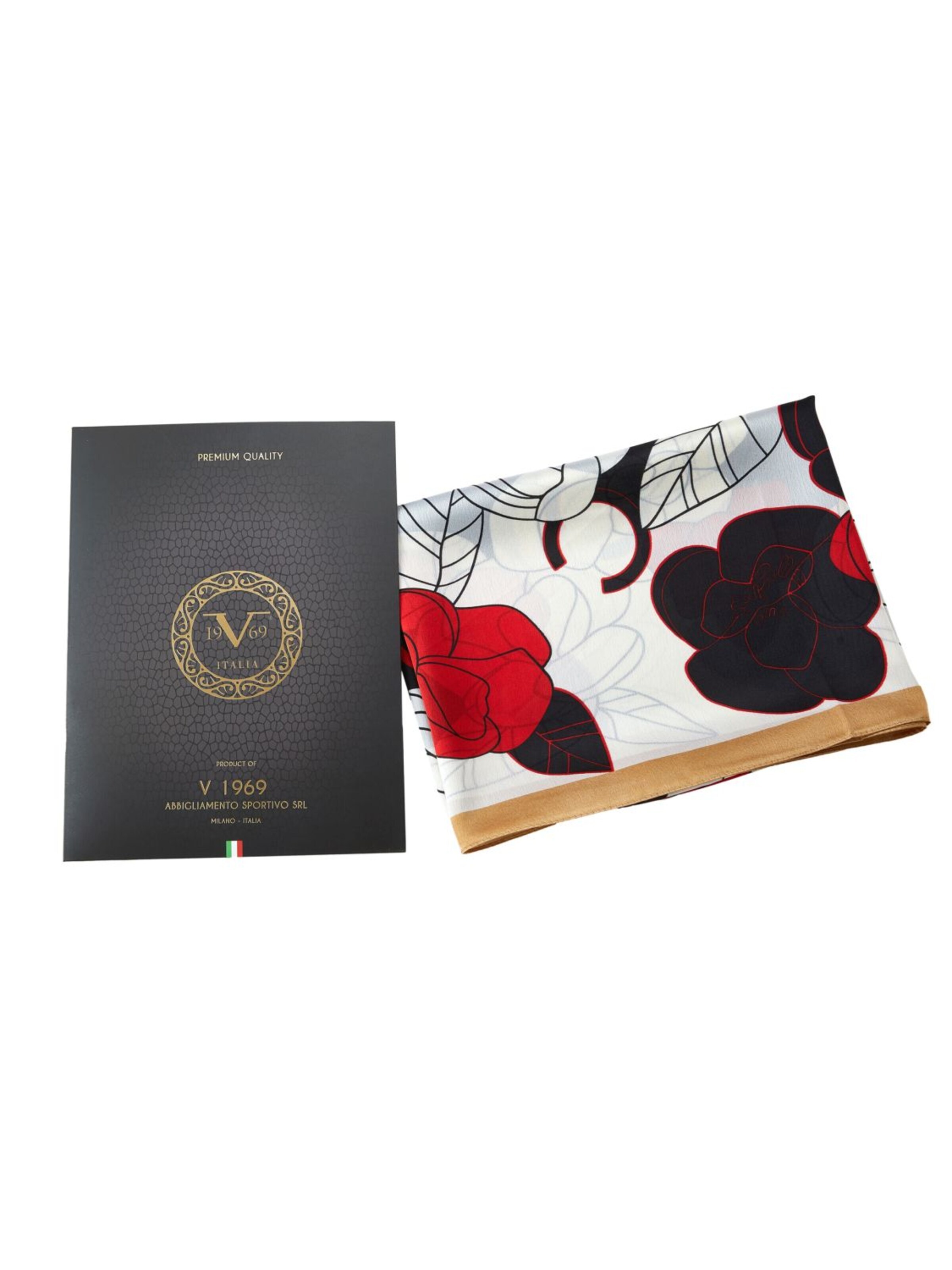 19V69 ITALIA Scarf 'Etole de soie Fiore Rosso' in Mixed colours