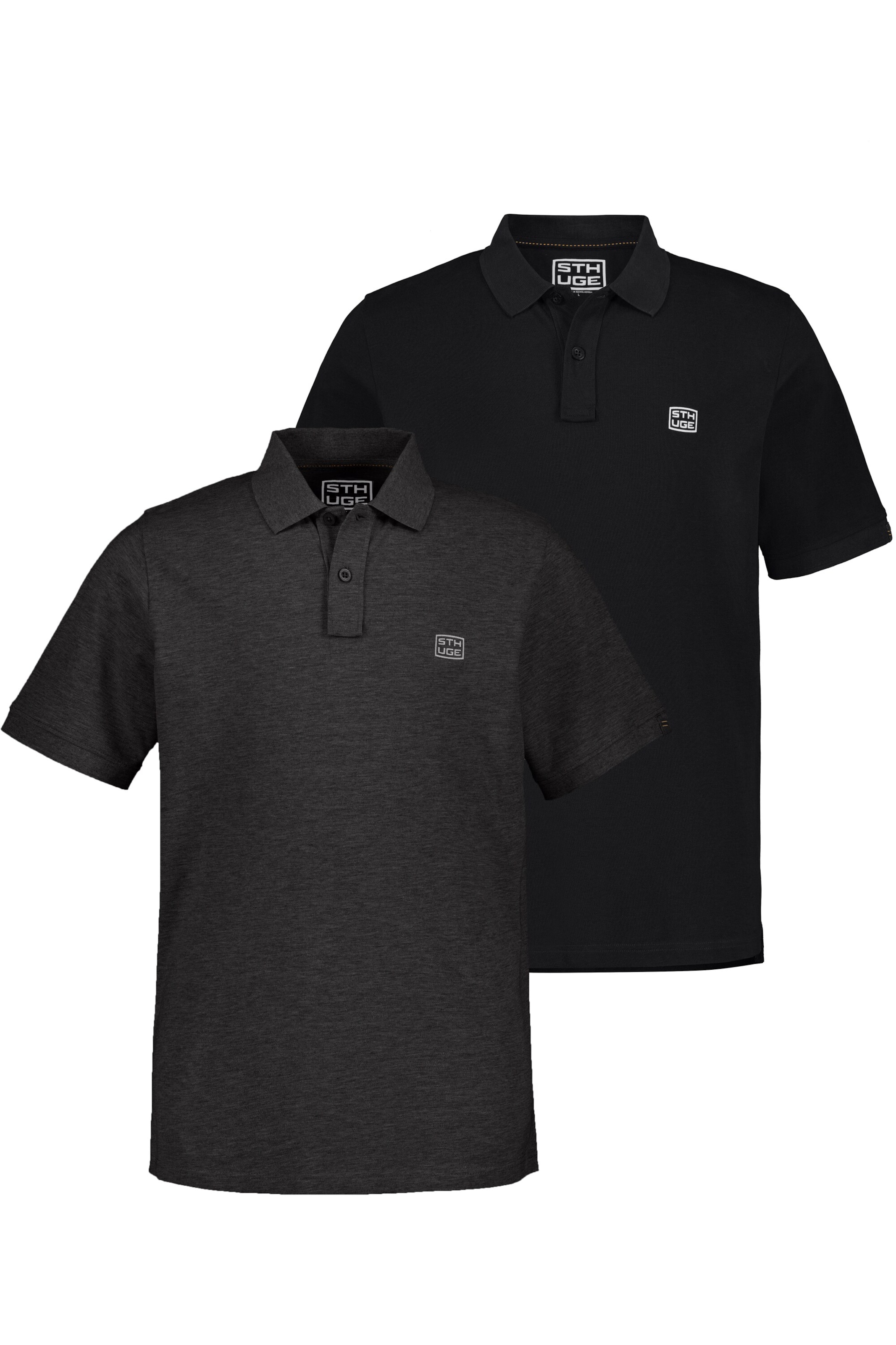 Männer Shirts STHUGE Poloshirt in Navy, Graumeliert - FA96054 Männer Shirts STHUGE Poloshirt in Navy, Graumeliert - FA96054