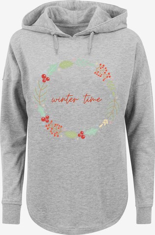 F4NT4STIC Sweatshirt 'Winter Time' in Grijs: voorkant