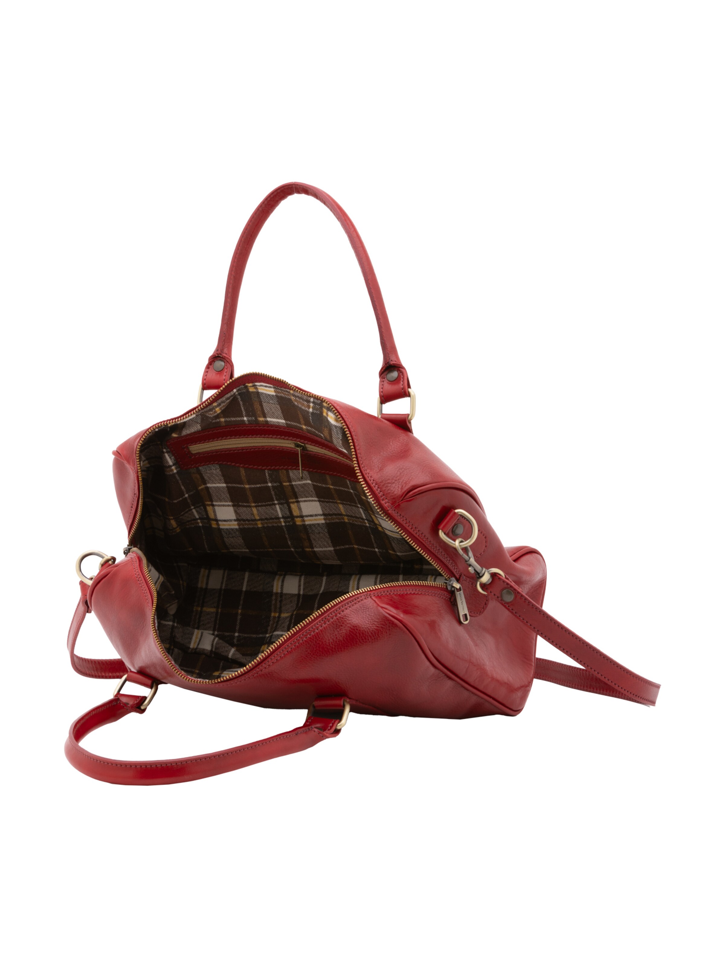 Borsa da viaggio 'Borsa a Bauletto Donna Pelle Vacchetta - Tracolla Rimovibile' di I Fratelli in rosso