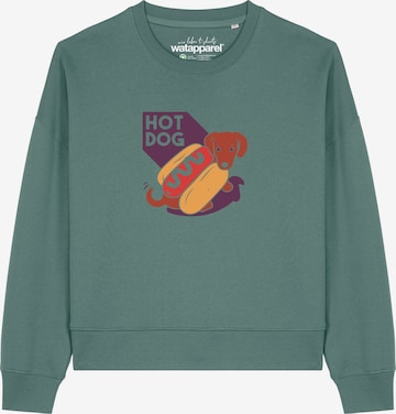 Watapparel Sweatshirt 'Hot Dog' in Grün: Vorderseite