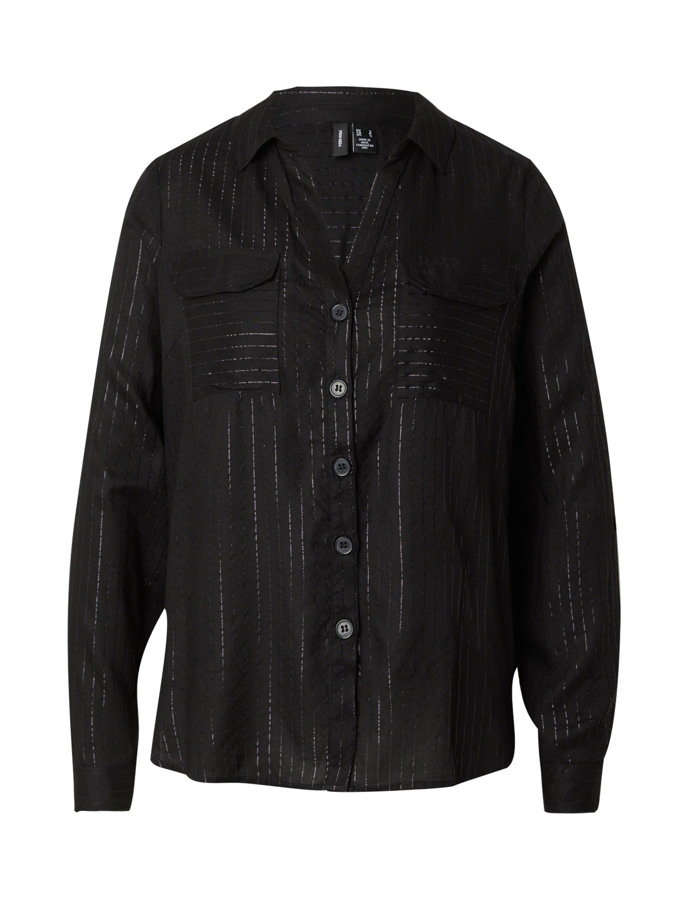 VERO MODA Blouse 'VMBUMPY' in Zwart: voorkant