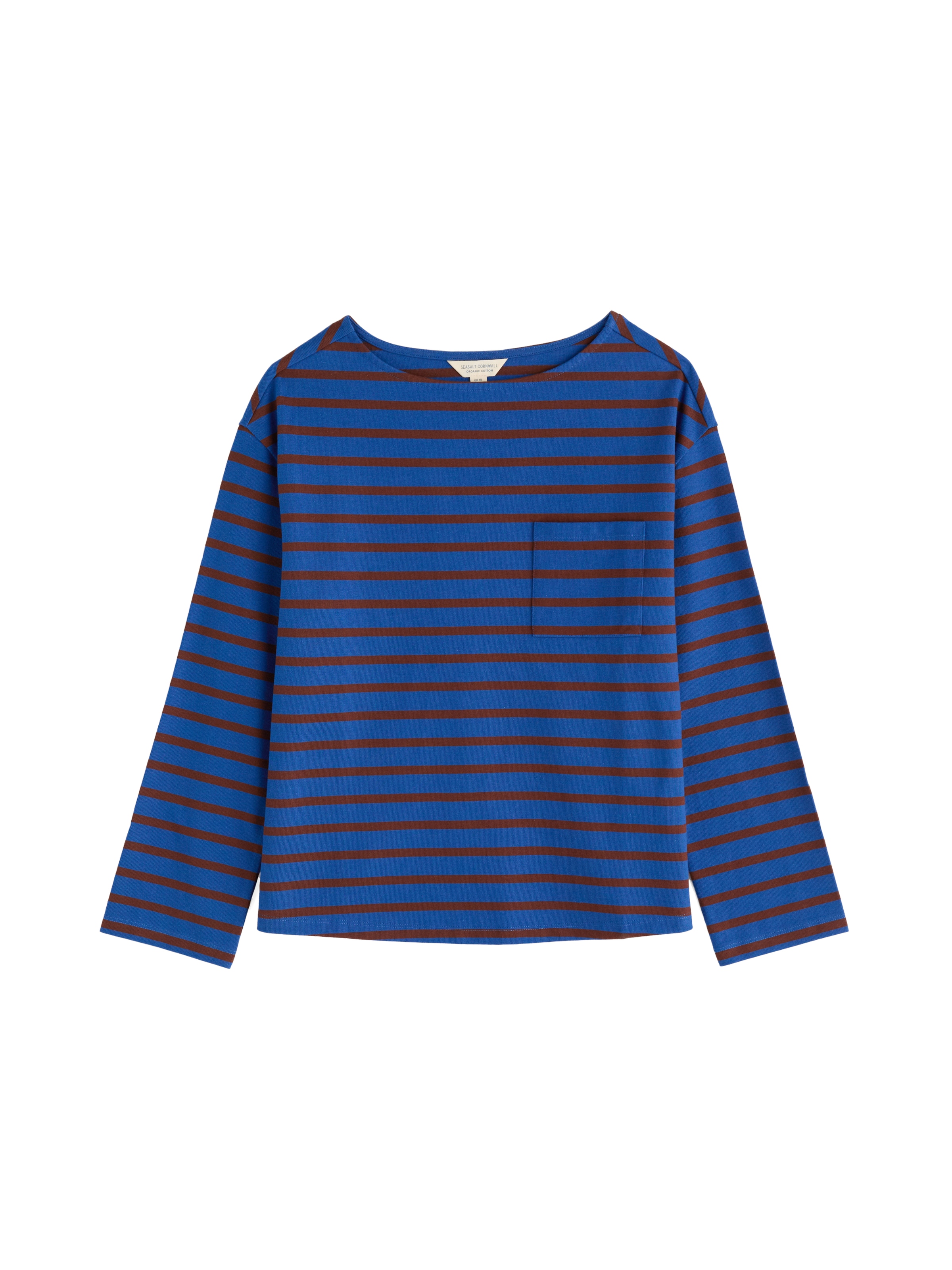 Seasalt Cornwall Tričko 'Beach Boat' – modrá: přední strana