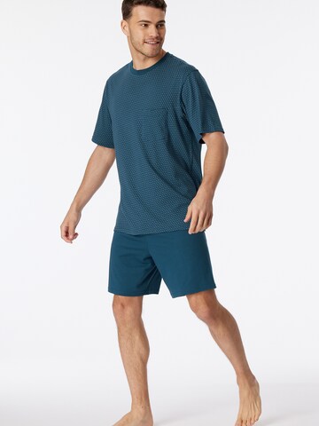 SCHIESSER Short Pajamas 'Comfort Essentials' in Blue