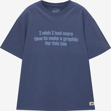 Pull&Bear T-Shirt 'MORE TIME' in Blau: predná strana