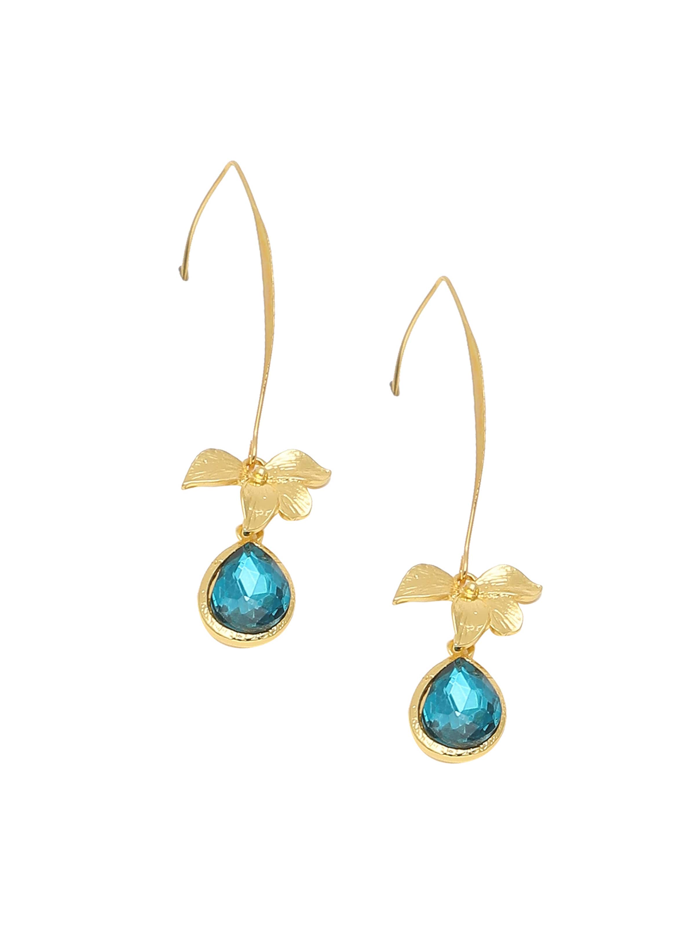 Boucles d'oreilles 'Pawni' SOHI en bleu : devant