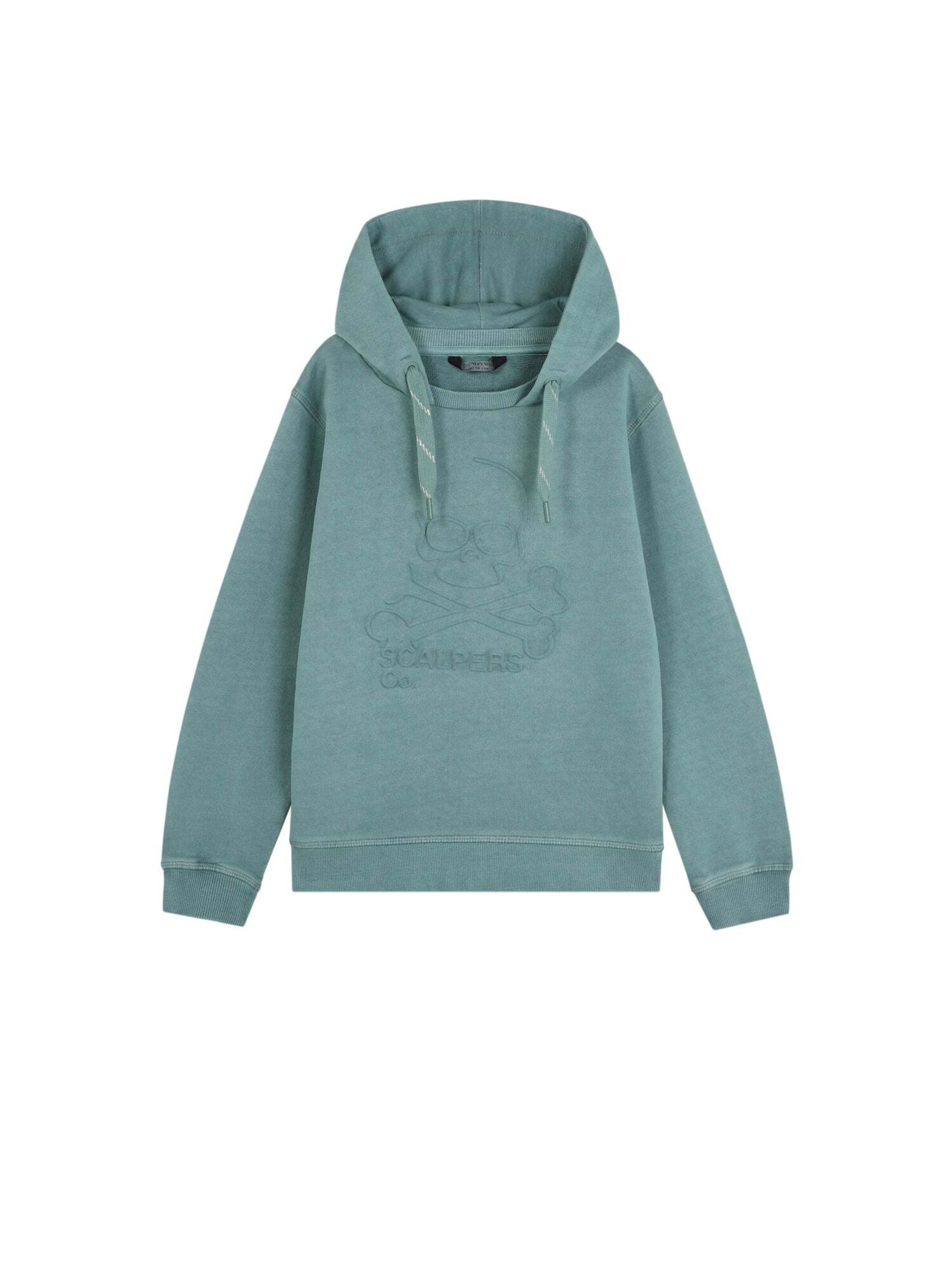 Scalpers Sweatshirt 'Skullembossed' in Green: front