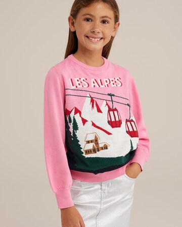 WE Fashion Sweater in Pink: front