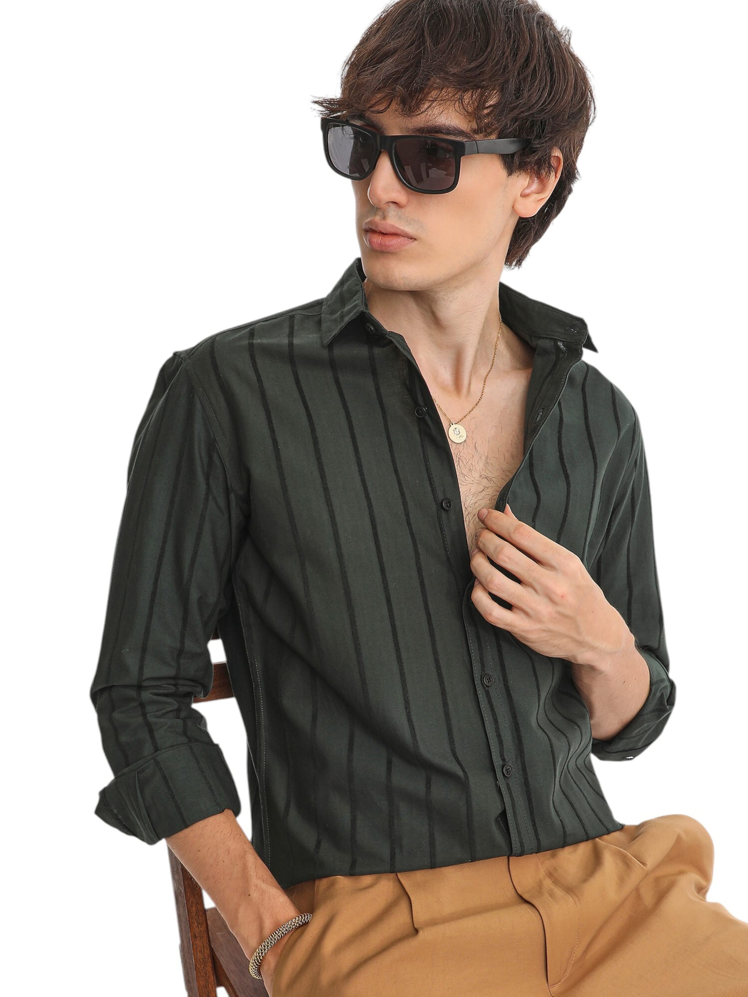 Campus Sutra Comfort Fit Skjorte 'Teale' i grøn