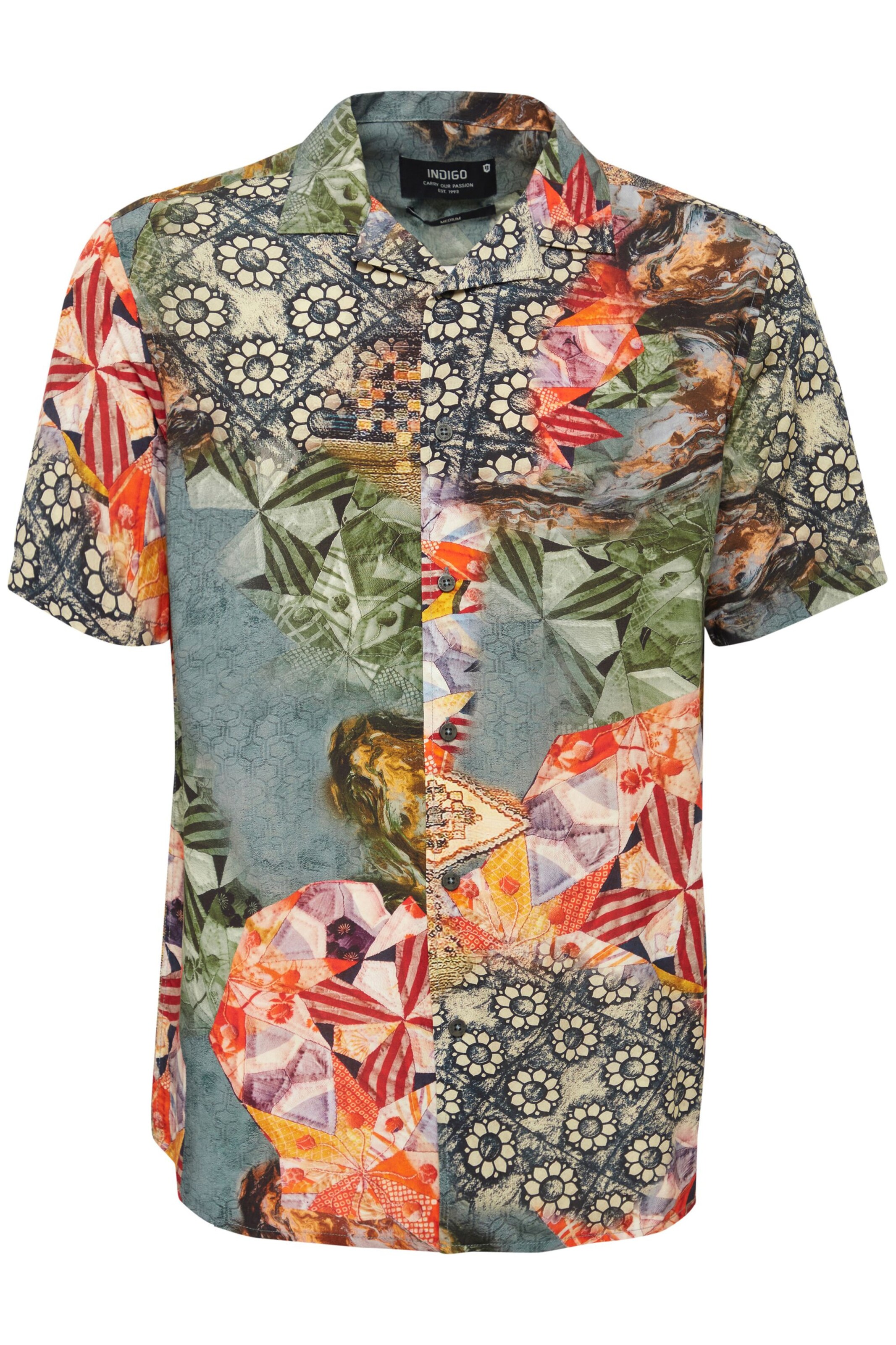 INDICODE JEANS Button Up Shirt 'Mariol' in Green: front