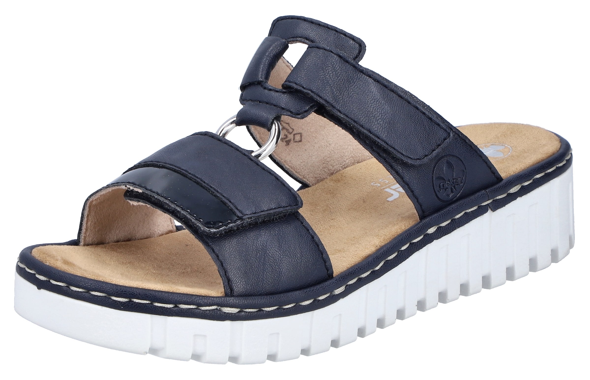 Rieker Mules in Blue: front