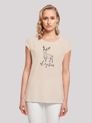 F4NT4STIC Shirt 'Winter Christmas Deer' in Beige: front