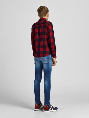 Jack & Jones Junior - Regular Fit Camisa 'Gingham' em vermelho