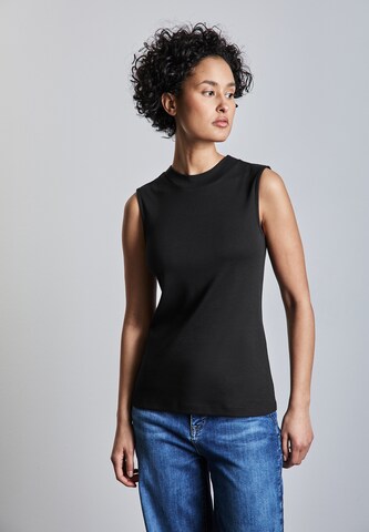 STREET ONE Basic Top mit Turtleneck in Schwarz: Vorderseite
